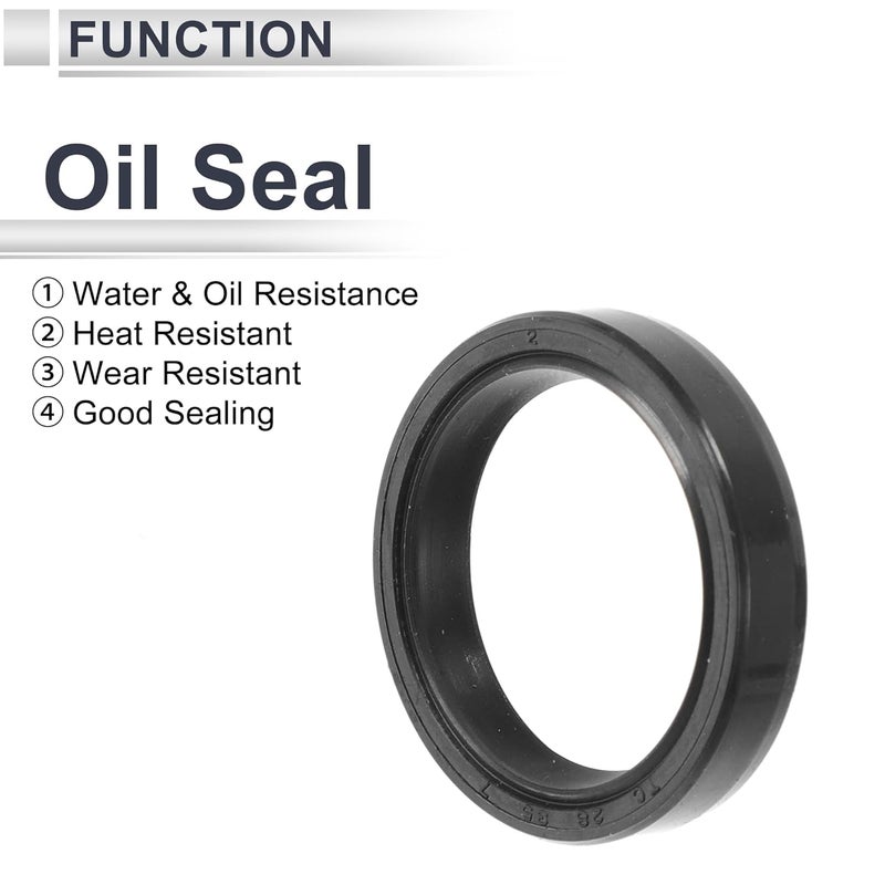 RATCHROLL Oil Seal TC Seal Ring Rotary Shaft Seal 28x35x7mm High Pressure Nitrile Rubber Black 5 Pcs - Image 3